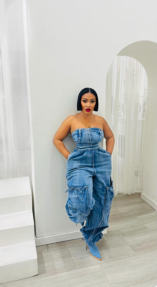 Still Trending Denim Jumpsuit