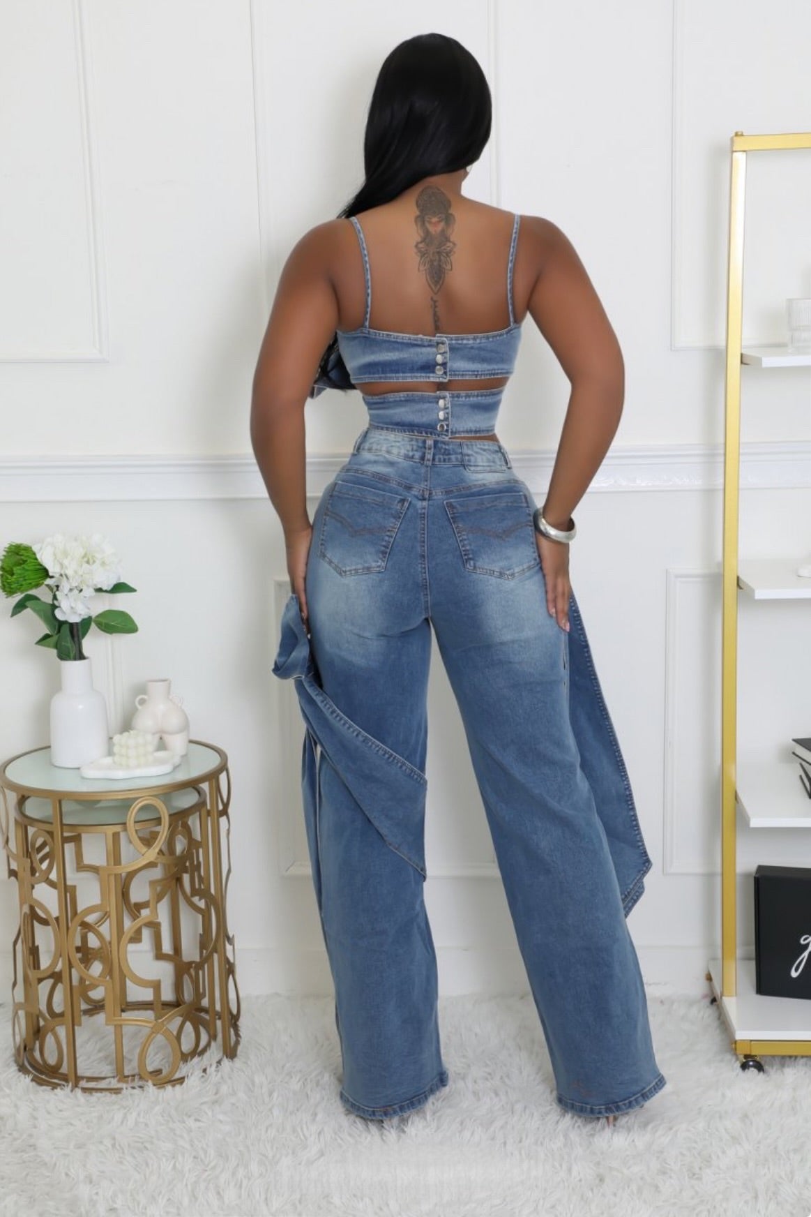 Tie The Knot Denim Pant Set