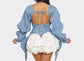 Denim Empire Puff Dress