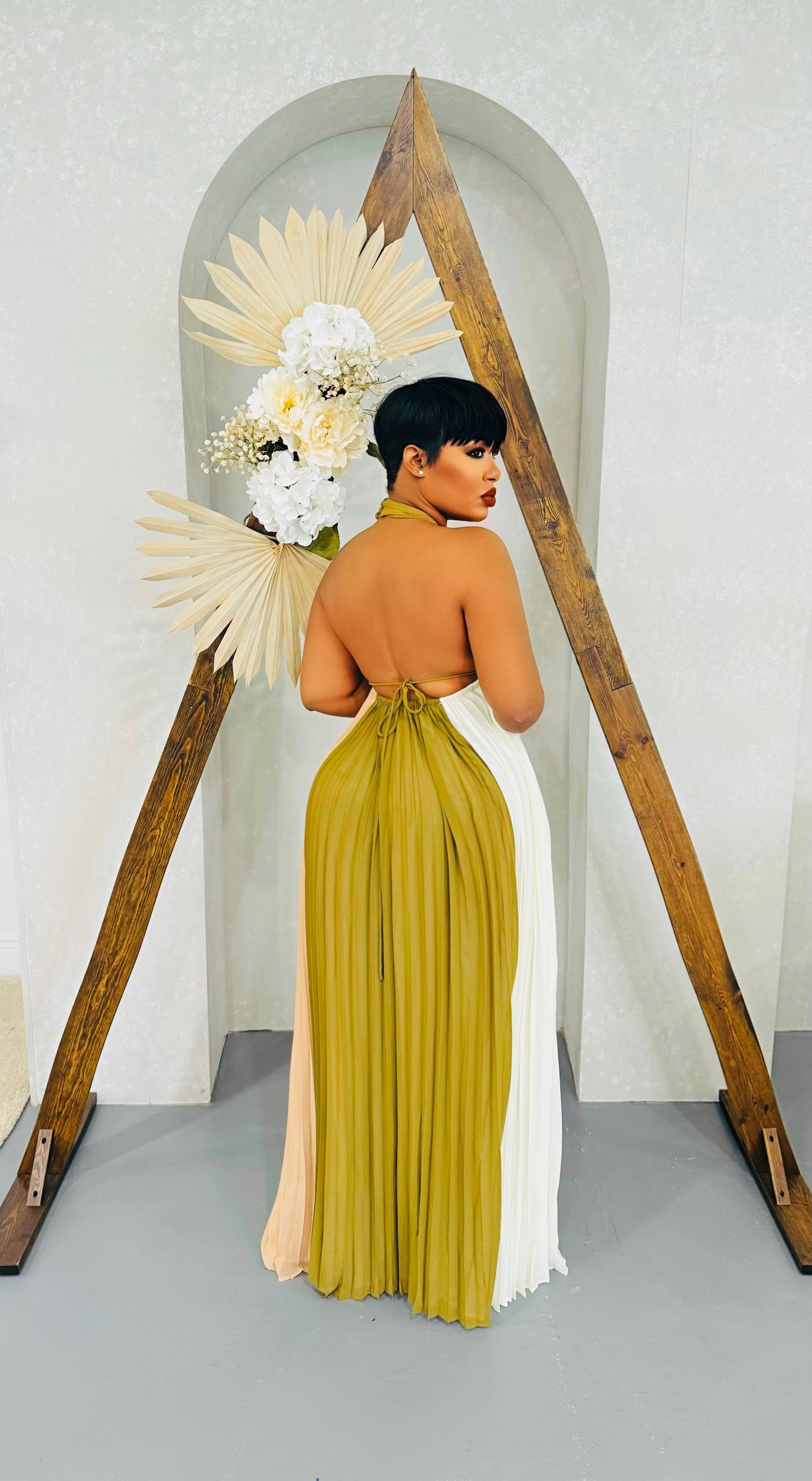 Pleated Supreme Maxi Dress