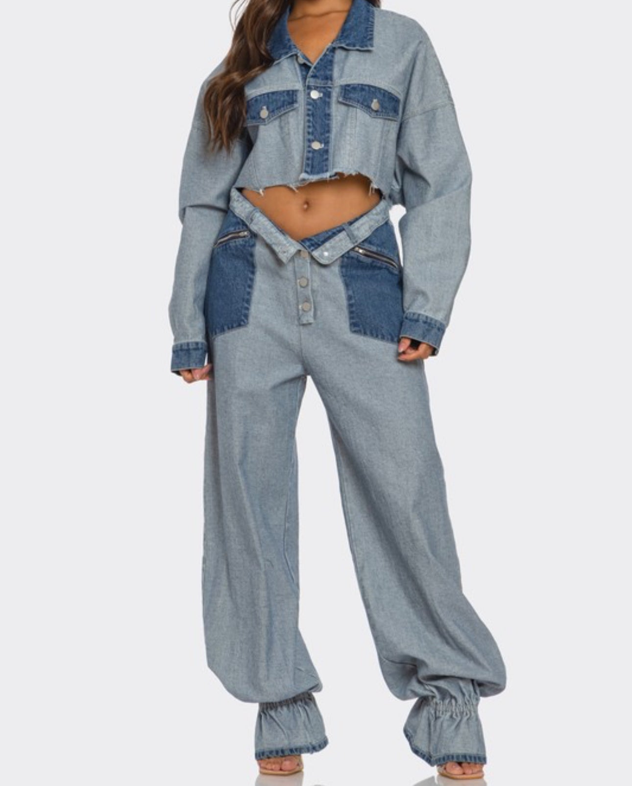 Inside Out Denim Pant Set