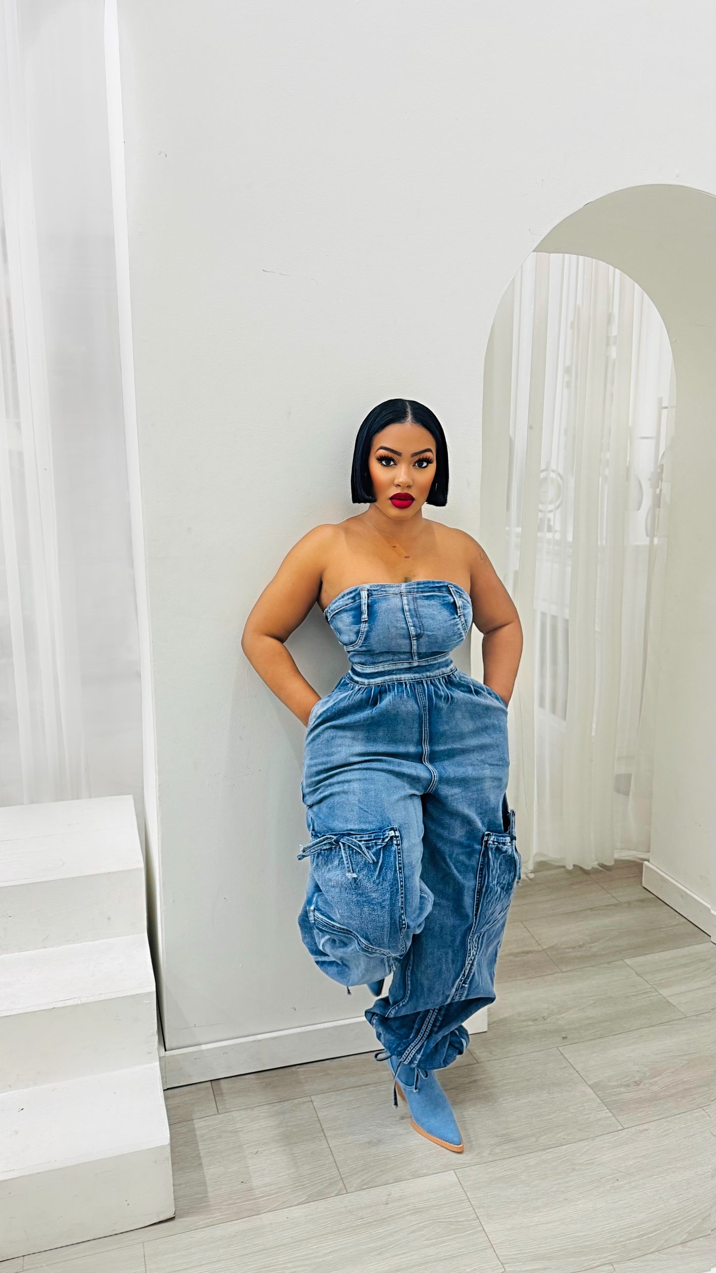 Still Trending Denim Jumpsuit