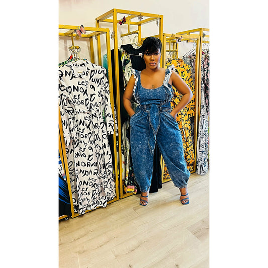 Leslie Denim Wash Jumpsuit